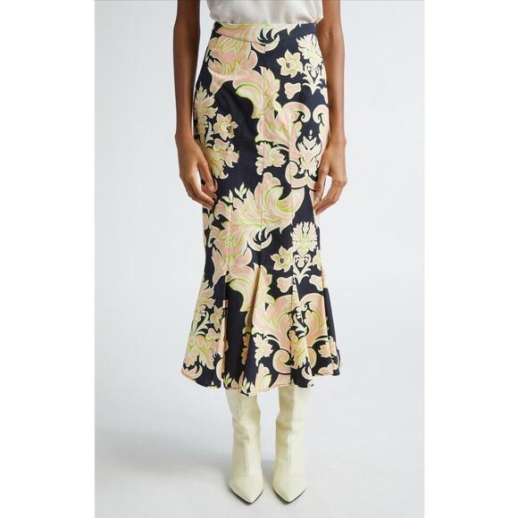 ETRO Abstract-Print Cotton Midi Skirt Size 2 US (38 IT) NEW $1990! - Picture 1 of 7